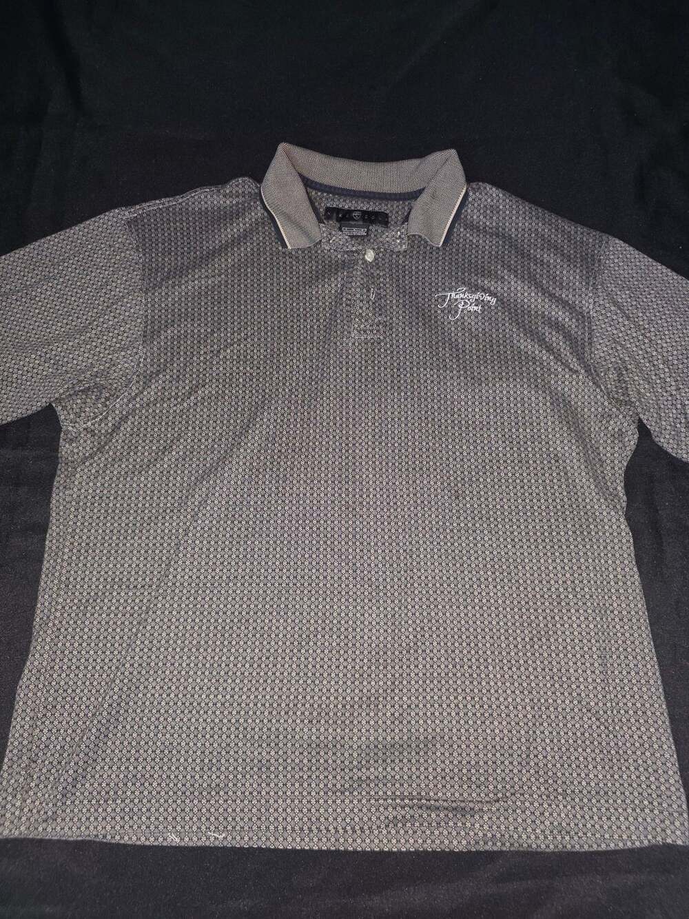 Nike Golf Thanksgiving Point Embroidered Logo Polo Shirt Gray Geometric Print